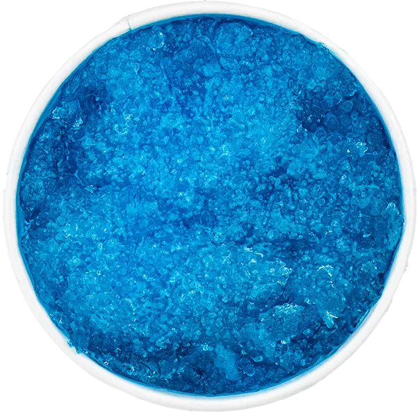 blue Slushie in a cup, showcasing a rich, smooth texture perfect for dessert lovers.