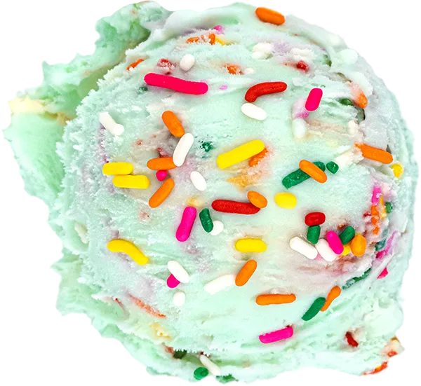 Cotton Candy ice cream with colorful sprinkles on top.