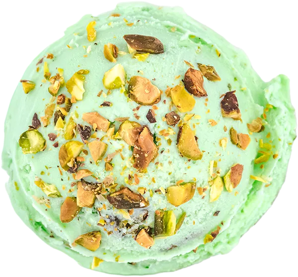 Creamy pistachio gelato scoop topped with crunchy chopped nuts, perfect for dessert lovers.