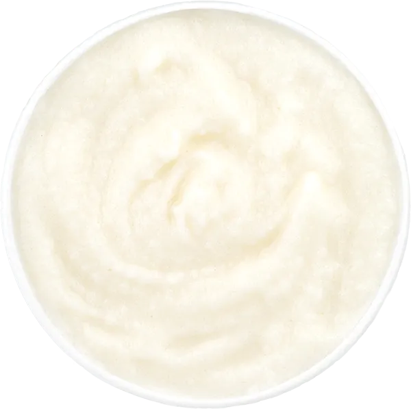 Creamy vanilla ice cream, perfectly round and smooth, on white background. Ideal for dessert inspiration.