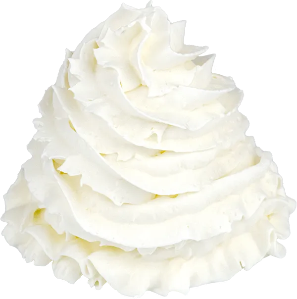 Swirl of whipped cream on a white background, perfect for desserts and beverages. Creamy and delicious topping.