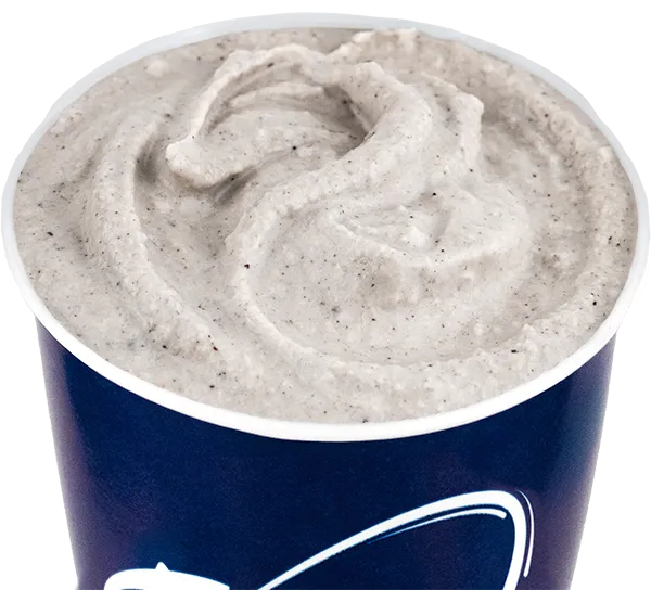 Creamy Frappe in a blue cup, showcasing a smooth and rich texture.